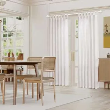 FantasDecor Linen Sheer Curtains for Living Room & Bedroom