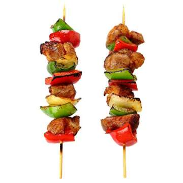 Blue Sky Bamboo Wooden Skewers - 10 inches | 100-count - Perfect for Grilling, BBQ, Kebabs, Fruit, A...