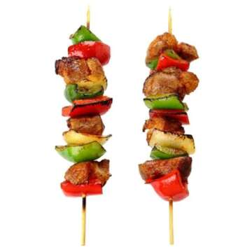 Blue Sky Bamboo Wooden Skewers - 10 inches | 100-count - Perfect for Grilling, BBQ, Kebabs, Fruit, Appetizers & More
