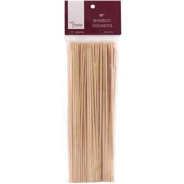 Blue Sky Bamboo Wooden Skewers - 10 inches | 100-count - Perfect for Grilling, BBQ, Kebabs, Fruit, Appetizers & More