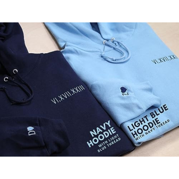 Personalized Roman Numeral & Initial Hoodie for Couples