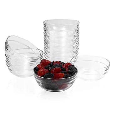 SZUAH 3.5 Inch Small Glass Bowls 12 Pack Prep Bowls Serving Bowls 4.5 OZ Microwavable Stackable Clea...