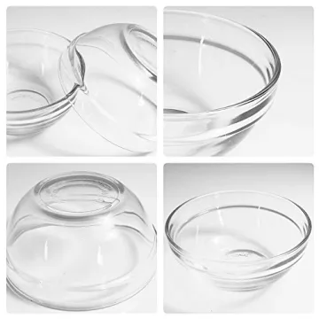 SZUAH 3.5 Inch Small Glass Bowls 12 Pack Prep Bowls Serving Bowls 4.5 OZ Microwavable Stackable Clear Glass Bowls for Kitchen, Dessert, Dips, Nut and Candy Dishes, Dishwasher Safe