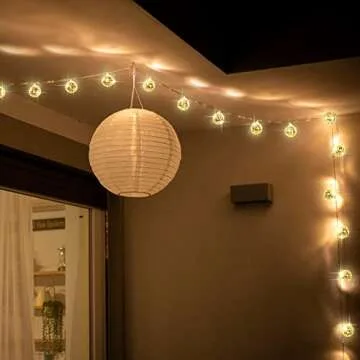 40 Disco Ball String Lights Mirror LED Party String Light Disco Party Decorations for Christmas Wall Tree Outdoor Patio Garden 9.84 Inch Per Piece