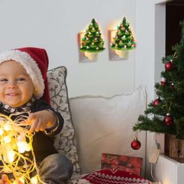 Hausse 2 Pack Vintage Christmas Tree Night Lights
