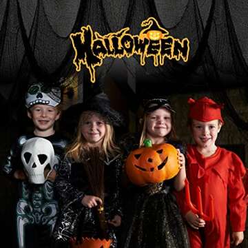 Yobbai 6 Pack Halloween Black Creepy Cloth - Halloween Decorations Clearance - 30X72 Inch Spooky Fab...