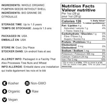 Organic Pumpkin Seeds Protein Powder - 60% Protein, Vegan