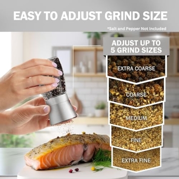 Premium Stainless Steel Salt and Pepper Grinder Set
