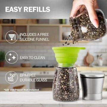 Premium Stainless Steel Salt and Pepper Grinder Set