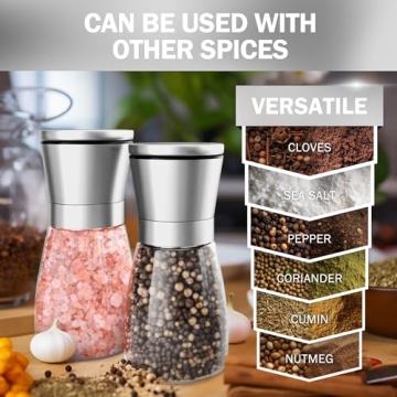 Premium Stainless Steel Salt and Pepper Grinder Set
