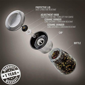 Premium Stainless Steel Salt and Pepper Grinder Set