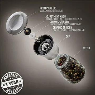 Premium Stainless Steel Salt and Pepper Grinder Set