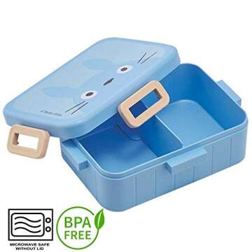 My Neighbor Totoro Bento Lunch Box - Cute Lunch Carrier with Secure 4-Point Locking Lid - Authentic Japanese Design - Durable, Microwave and Dishwasher Safe -Foraging