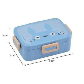 My Neighbor Totoro Bento Lunch Box - Cute Lunch Carrier with Secure 4-Point Locking Lid - Authentic Japanese Design - Durable, Microwave and Dishwasher Safe -Foraging