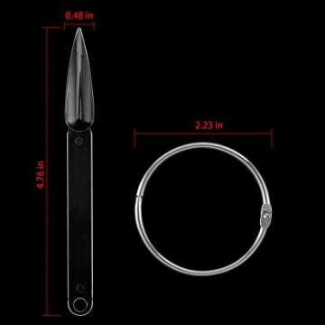 Kinjoek 8 Set Total 400 Pointed Tips Clear Nail Swatches Sticks Nail Art Supplies Practice Display B...