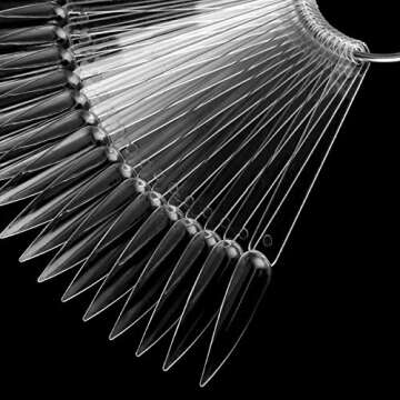 Kinjoek 8 Set Total 400 Pointed Tips Clear Nail Swatches Sticks Nail Art Supplies Practice Display Board for Nail Art Polish Display and Home DIY,transparent