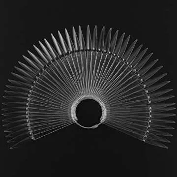 Kinjoek 8 Set Total 400 Pointed Tips Clear Nail Swatches Sticks Nail Art Supplies Practice Display Board for Nail Art Polish Display and Home DIY,transparent