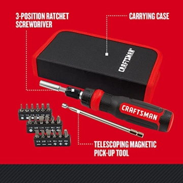 Craftsman Ratcheting Screwdriver Set with 26 Interchangeable Bits