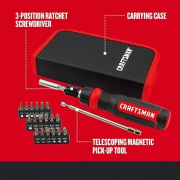 Craftsman Ratcheting Screwdriver Set with 26 Interchangeable Bits