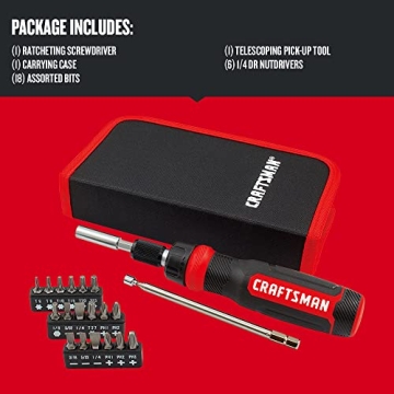 Craftsman Ratcheting Screwdriver Set with 26 Interchangeable Bits
