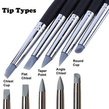 Barvotti 5 Pcs Silicone Color Shapers - Blend, Paint, Sculpt Tools