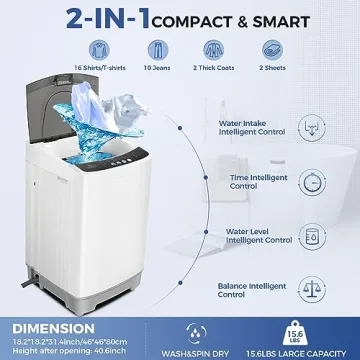 Nictemaw Compact 15.6Lbs Portable Laundry Machine