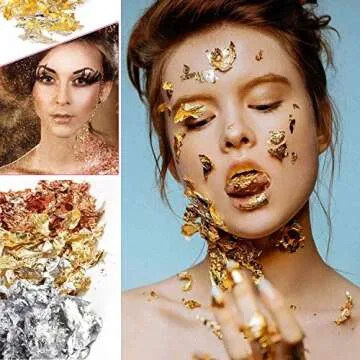 Gwybkq 400 Pieces Gold Leaf Sheets for DIY Arts Decoration