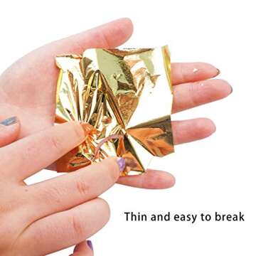 Gwybkq 400 Pieces Gold Leaf Sheets for DIY Arts Decoration