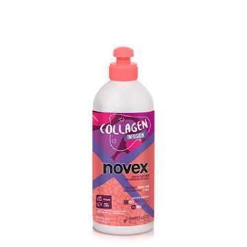 NOVEX Vegan Collagen Infusion Leave In - Frizz Control & Shine Enhancer for Dull Hair