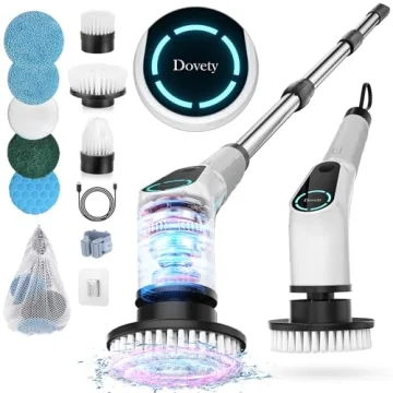 Dovety Electric Spin Scrubber, Cordless Cleaning Brush, Shower Scrubber with 8 Replaceable Brush Hea...