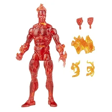 Marvel Hasbro Legends Series Retro Fantastic Four The Human Torch Action Figure Toy, 6-Inch Collecti...