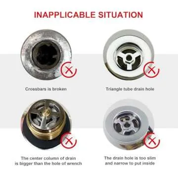 HAUTMEC Tub Drain Remover Wrench Tool Heavy Duty Aluminum