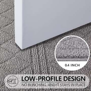 REFETONE Indoor Doormat, Front Back Door Mat 24"x36" Absorbent Rubber Backing Non Slip Door Mats, Low-Profile Resist Dirt Rugs, Machine Washable Door Rug Inside Floor Mat for Entryway, Light Grey