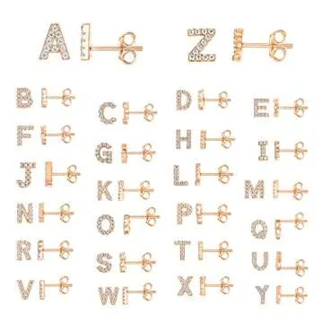 PAVOI Alphabet Letter Earrings | 14K Gold Plated