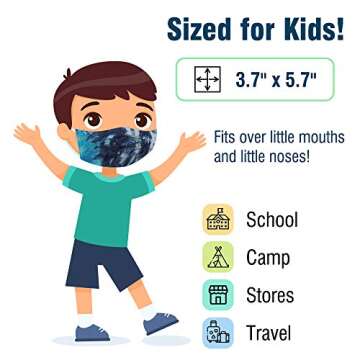 WECARE Kids Disposable Face Masks, 50 Asstd Tie Dye Masks, Individually Wrapped