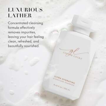 Goldie Locks Ultra Hydrating Signature Shampoo, Safe For Hair Extensions & Color Treated Hair, Maintains Texture & Shine, Encourages Healthy Hair Growth, Protein Free, 8.45 Fl Oz