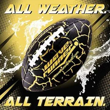 Wave Runner Grip It Waterproof Junior Size Football, 9.25 Size, Durable & Double Laced, Perfect for Beach Accessories, Kids Games, Pool Toys, Outdoor Games, All-Weather Indoor & Outdoor Play