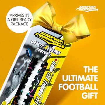 Wave Runner Grip It Waterproof Junior Size Football, 9.25 Size, Durable & Double Laced, Perfect for Beach Accessories, Kids Games, Pool Toys, Outdoor Games, All-Weather Indoor & Outdoor Play