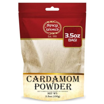 Spicy World Ground Cardamom Powder (Cardamon) 3.5 Ounce Bag