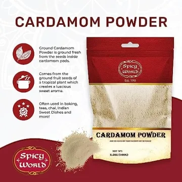 Spicy World Ground Cardamom Powder 3.5 Ounce Bag