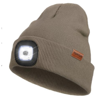 YunTuo Unisex LED Beanie – USB Rechargeable Headlamp Hat for Winter Adventures