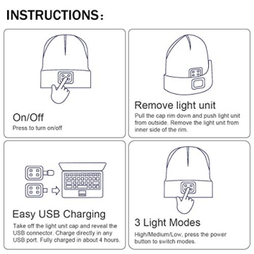 LED Beanie Hat - USB Rechargeable Night Light for All