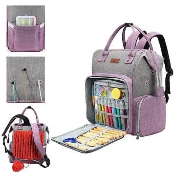 KOKNIT Crochet & Knitting Bag - Large Capacity Organizer