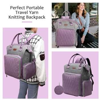KOKNIT Crochet & Knitting Bag - Large Capacity Organizer