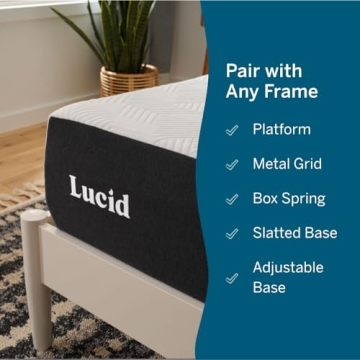 LUCID 10 Inch Memory Foam Mattress - Comfort & Support