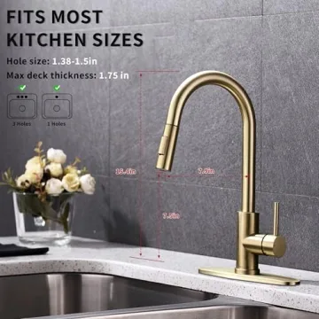 Tohlar Gold Kitchen Faucet with Pull Down Sprayer