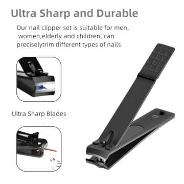 FIXBODY Nail Clippers for Men, Nail Clippers Set, Professional Manicure Set and Pedicure Kit, 10 Pie...
