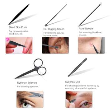 FIXBODY Nail Clippers for Men, Nail Clippers Set, Professional Manicure Set and Pedicure Kit, 10 Pieces Nail Grooming Kit Includes Fingernail Clippers and Toenail Clippers