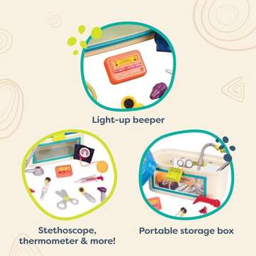 B. toys Doctor Play Set for Kids - 10 Realistic Tools