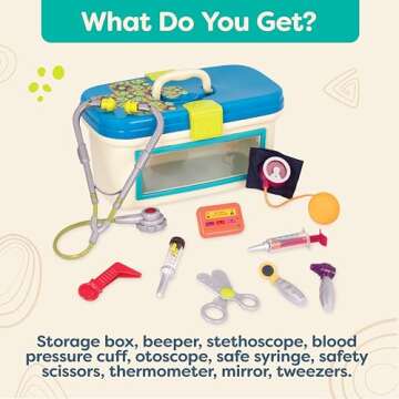 B. toys Doctor Play Set for Kids - 10 Realistic Tools